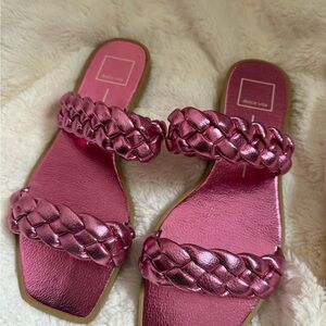 Dolce Vita Metallic Pink Braided Sandals